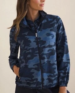 Chico's Women's Zenergy UPF Chic360 Jacket Camo Storm Blue Size 1 - US M (8-10) - Picture 1 of 10