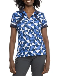 NWT Kastel of Denmark Printed Zip Neck UPF 30+ Short Sleeve Shirt - XS - Picture 1 of 2