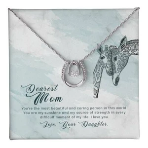 A mi mamá de hija mujer collar de moda joyería con tarjeta de mensaje cristal - Imagen 1 de 8