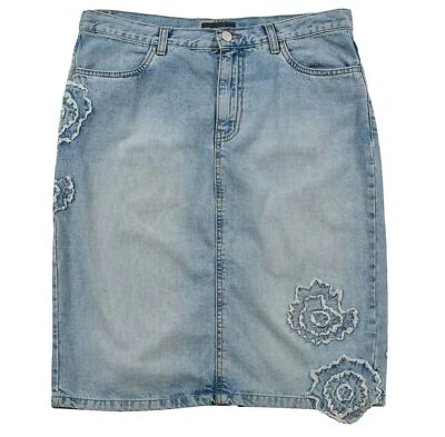 Marc O'Polo SKIRT Women's Floral Applique Denim JeansPencil Straight Size Large - Image 1 of 4