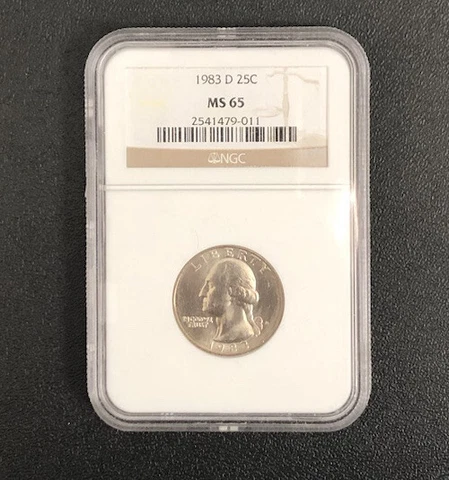 1983 D 25C Washington Quarter MS 65 Cover