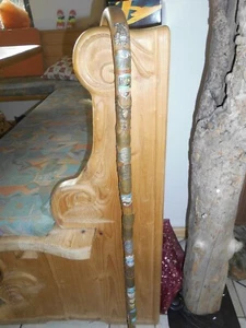 alter Wanderstock mit 36 Stocknägeln, Spazierstock, Gehstock - Bild 1 von 12