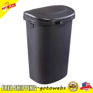 13 Gal Touch Top Trash Can Wastebasket W/ Lid Garbage Bin Rectangular Kitchen US - Picture 1 of 5