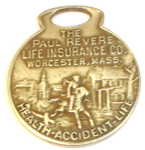 Vintage The Paul Revere Life Insurance Co. #95027 Keychain ID Tag / Fob / Charm - Picture 1 of 3