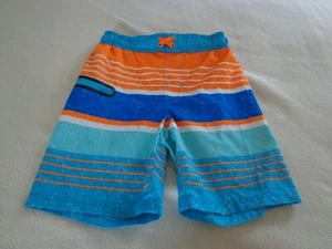 BOYS SWIM TRUNKS SZ S 6-7 BLUE ORANGE, LINED, NWOT - Picture 1 of 4