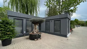 Bürocontainer L-Form Gartenhaus Ferienhaus 7x3m+5x3 Heizung Lieferung Gratis - Bild 1 von 9