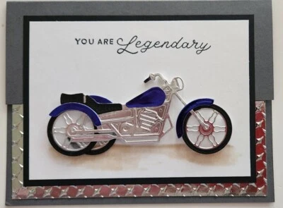 Tarjeta de paseo legendaria estampación Harley motocicleta TriGlide rueda libre triciclo papá Foto 1 de 3