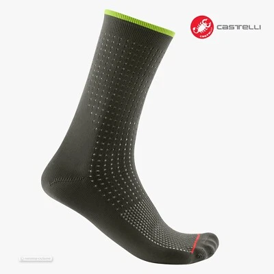 Calcetines de ciclismo Castelli PREMIO 18: VERDE PROFUNDO ~ Un par Foto 1 de 2