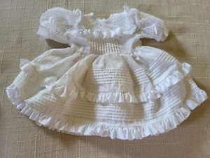 Abito vintage anni 80 Gotz bianco BAMBOLA raso bordo a nastro con volant - Foto 1 di 4