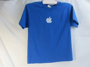 Youth Apple Logo Steve Jobs Alstyle Blue T-Shirt - Picture 1 of 5