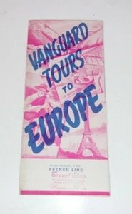 Folleto vintage de crucero Vanguard Tours S.S. Normandie French Line 1930 - Imagen 1 de 6