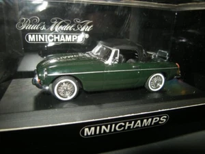 1:43 Minichamps MG B Cabrio Softtop 1962-89 Racing verde/verde in IMBALLO ORIGINALE-RARO- - Foto 1 di 1