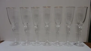 Lot of 7 Lenox Rhythm Millennium Gold Rim Champagne Flute, 9 1/8” Tall - Imagen 1 de 4