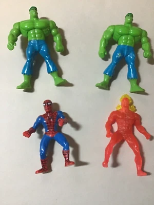 "Figura de superhéroe McDonalds 1995/96 Marvel 4-4,5"" lote de 4. Hulk, Spiderman... Foto 1 de 4