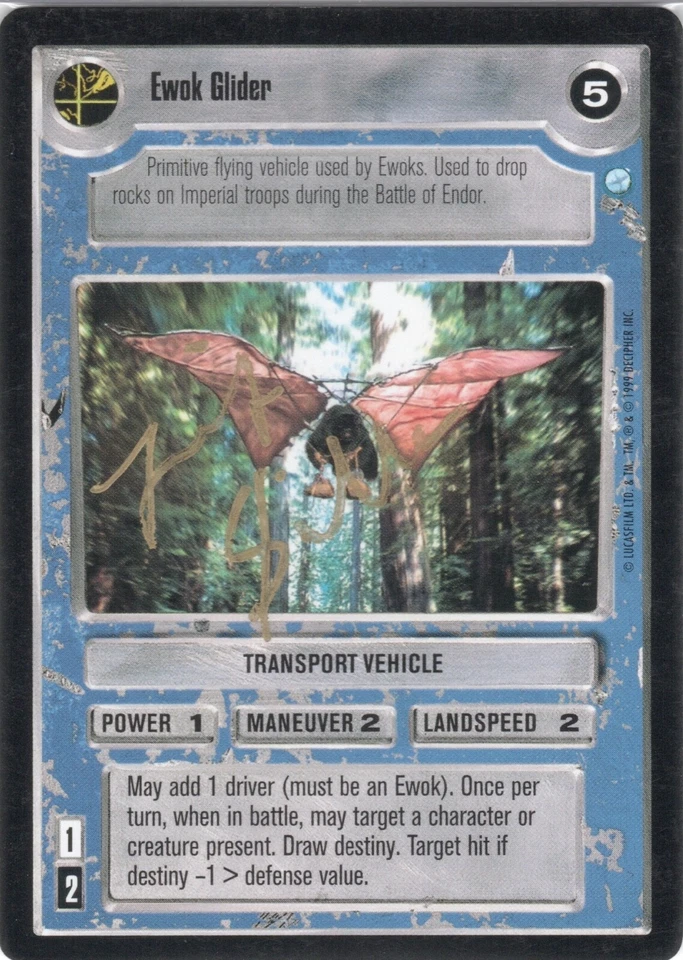 Star Wars CCG - Felix Silla † (Ewok Glider) - signed card - autograph - Bild 1 von 2
