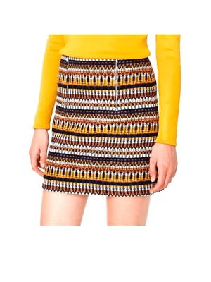 Traje Mango Para Mujer Multicolor Otoño Tejido Tweed Cremallera Expuesta Mini Falda Talla 6 Foto 1 de 4