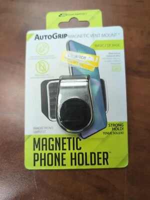 Bracketron - Soporte de ventilación magnético AutoGrip para la mayoría de los teléfonos celulares - negro Foto 1 de 2