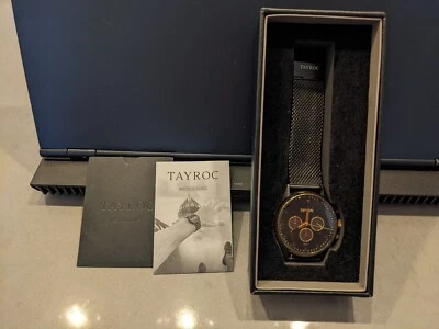 Reloj Tayroc Sphinx Oro Negro - 42mm Acero Inoxidable Batería Nueva - Como MVMT Foto 1 de 4