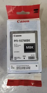 Tinte Canon PFI-107MBK Matt Schwarz Neu OVP A-Ware iPF670 Original MHD: 01.2026 - Bild 1 von 2