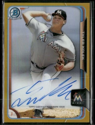 2015 Bowman Chrome Gold Refractor Auto #BCAP-TK Tyler Kolek Marlins 42/50 - Image 1 of 2