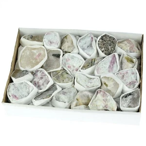 1 flat Green & Pink Tourmaline Rough Stones - Crafting Tumbling Rocks Wiccan - Picture 1 of 9
