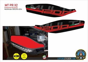 Adesivo moto DUCATI MULTISTRADA 1200 2010 - 2014 paramani rosso e nero MT PR X2 - Picture 1 of 1