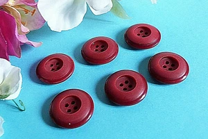 142C/ Superb Gros Boutons " Carmina " Red Carmin Lot 6 Buttons Ep. 1960 - Picture 1 of 4