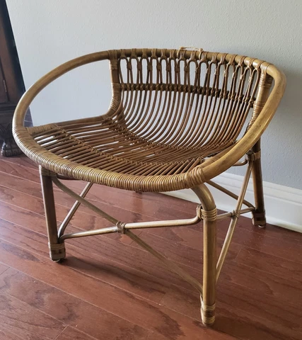 Vintage PALECEK Bamboo Rattan Low Back Accent Chair Excellent Condition Cover