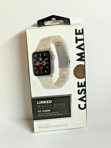 Case•Mate Linked Watch Band 42-44mm • Apple Watch Series 1-6 / SE • White Pearl - Picture 1 of 2