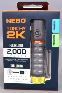 NEBO Torchy 2K 2,000 Lumen LED USB Rechargeable Flashlight 5 Lighting Modes wit - Picture 1 of 3
