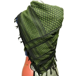 Explore Land Shemagh Tactical Desert Scarf Wrap Fringed Square Scarf Black Green - Picture 1 of 15