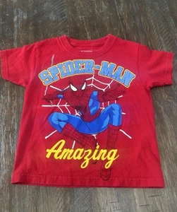 Y2K Kids red MARVEL Spider-Man T Shirt Size 4/5 - Picture 1 of 5