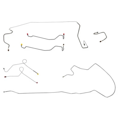 1970-72 Plymouth Duster Valiant Complete Power Drum Brake Line Kit Set OE Steel - Image 1 of 4