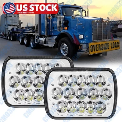 2Pcs 5x7" 7x6" LED High Low Beam Headlights For for Kenworth T300 INTERNATIONAL - Image 1 of 4