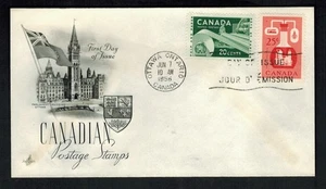 Canadá #362-363, 1956 Industry Set, Artcraft Cachet Combo FDC - Imagen 1 de 1