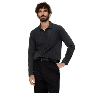 Polo Banana Republic uomo Luxury-Touch manica lunga grigio scuro taglia XXL NUOVA CON ETICHETTE - Foto 1 di 3