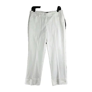 Pantalone donna Rafaella bianco tinta unita elasticizzato doppio tessuto gamba dritta taglia 10P nuovo con etichetta - Foto 1 di 15