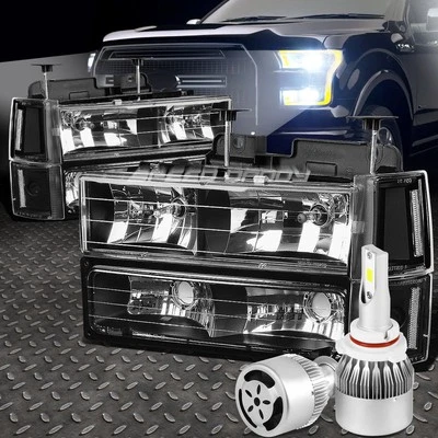 FARO CARCASA NEGRO + ESQUINA TRANSPARENTE + LED BLANCO 9006 OCULTO CON VENTILADOR PARA 94-00 GMT400 Foto 1 de 4