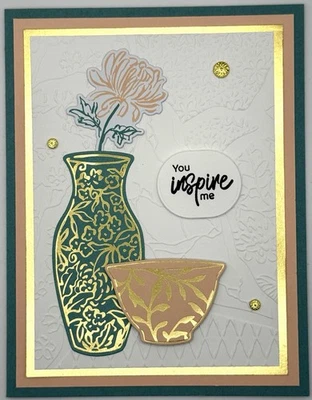 Stampin' Up! Kintsugi You Inspire Me Card w/Env UNLIMITED CARDS SHIP FOR $4.95! - Image 1 of 4