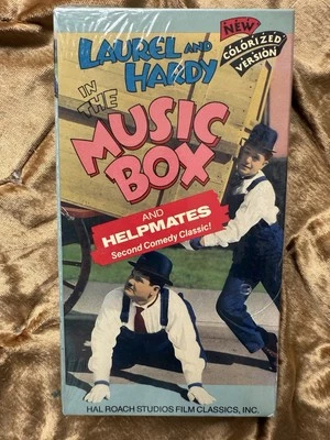 🎭 Laurel & Hardy - The Music Box / Helpmates 🎬 NEW Colorized VHS • Hal Roach - Image 1 of 4