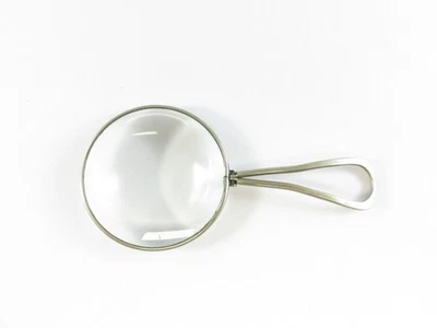 Lupa plegable antigua AO Pat. Lente grabada de metal blanco 6-1-15 Foto 1 de 4