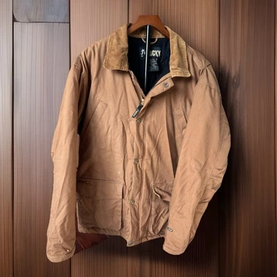 Casaco Rocky Work Wear masculino grande colarinho de veludo forrado utilitário celeiro jaqueta - Imagem 1 de 4