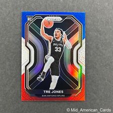 2020-21 Panini Prizm Tre Jones Rookie Red White and Blue #291 Spurs (RC)
