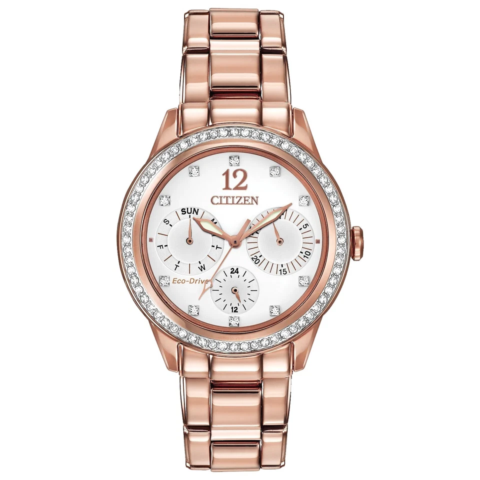 Citizen Silhouette Crystal 37mm Pink Gold Tone Stainless Steel Case, Pink... - Image 1 of 1