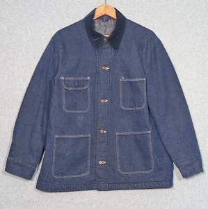 Vintage Wrangler Denim Chore Mantel Jacke Gr. 44 Decke gefüttert blau Glockenstil - Bild 1 von 12