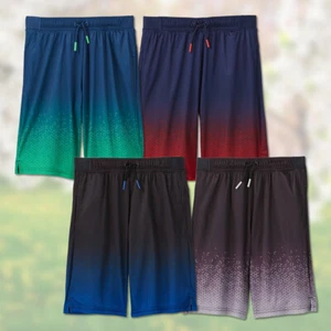 NWT Geometric Ombre Boys Drawstring Moisture-Wicking Performance Shorts - Picture 1 of 7