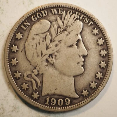 ПОЛДОЛЛАРА ЦИРЮЛЬНИКА 1909 ***КРАСИВАЯ МОНЕТА!** - Бесплатная доставка! A5391 - Изображение 1 из 2