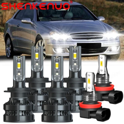 For Mercedes-Benz CLK350 2006-2009 Combo 2-Sides LED Headlight + Fog Light Bulbs - Image 1 of 4