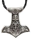 Thors Hammer Necklace Ravens Odin Vegvisir All Father Ravens Sun Wheel Pendant