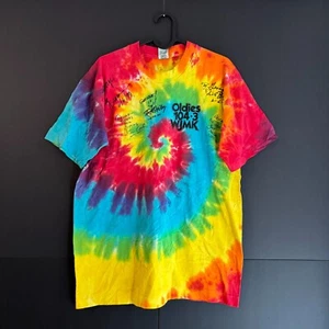 Vintage 90er Tie Dye T-Shirt Oldies 104.3 WIMK Radio handsigniert bunt XL - Bild 1 von 5